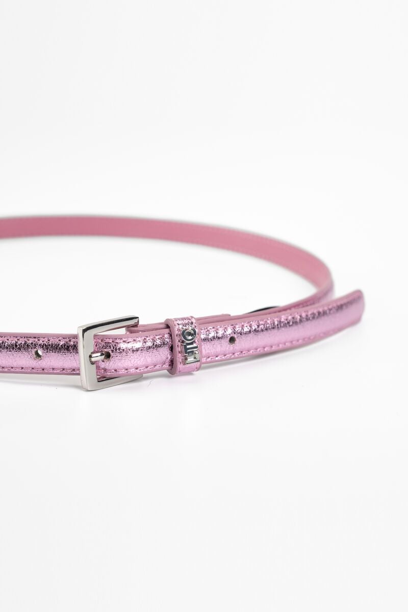 Le Temps Des Cerises Ceinture Stylo En Cuir Rose