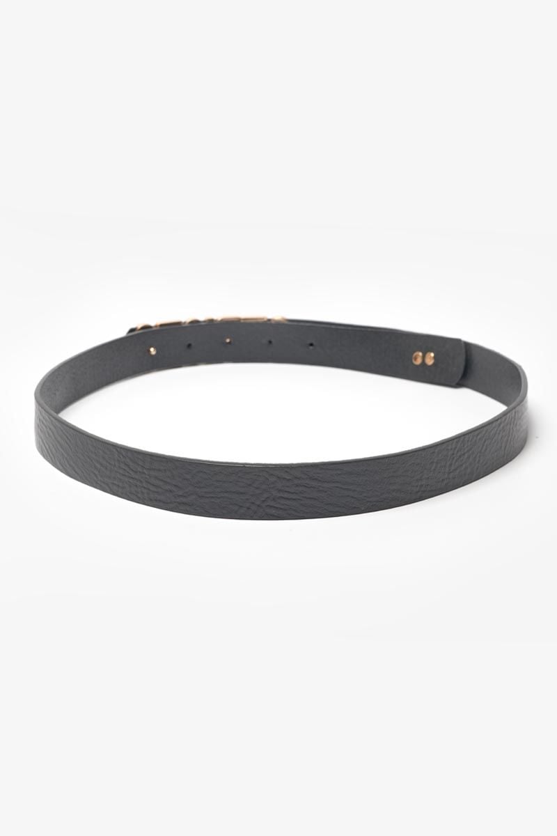 Le Temps Des Cerises Ceinture Tally En Cuir Noir