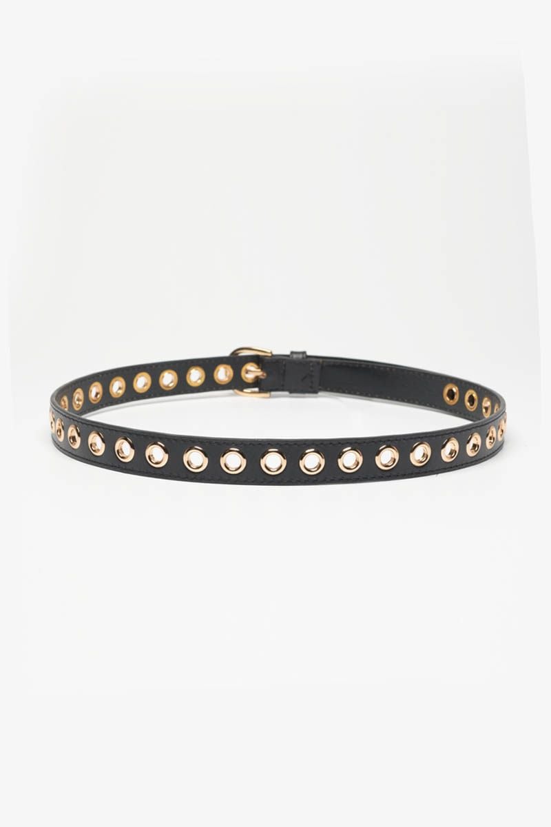 Le Temps Des Cerises Ceinture Taouna En Cuir Noir