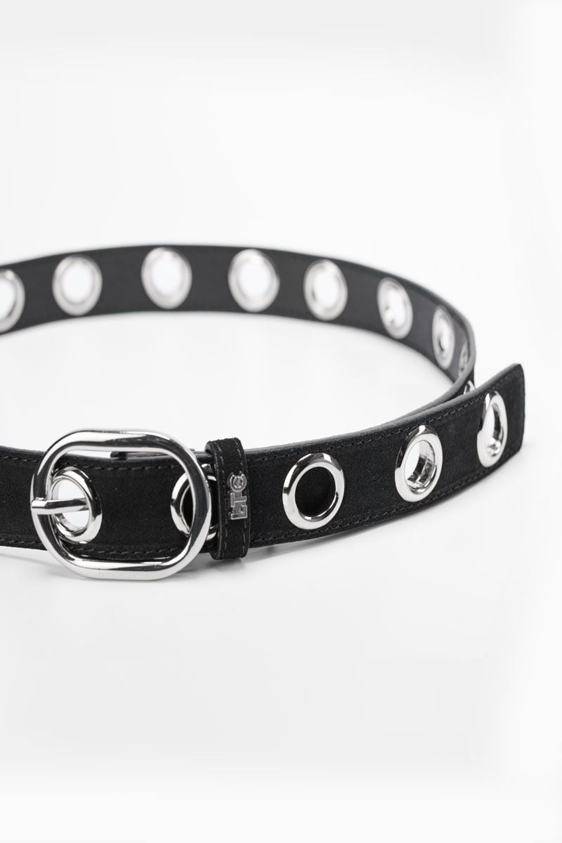 Le Temps Des Cerises Ceinture Wilden En Cuir Noir