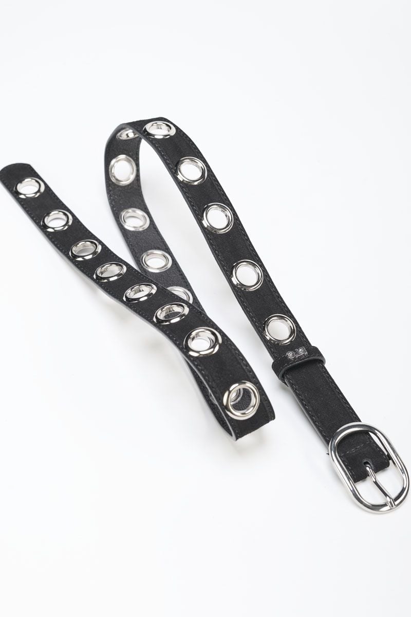 Le Temps Des Cerises Ceinture Wilden En Cuir Noir