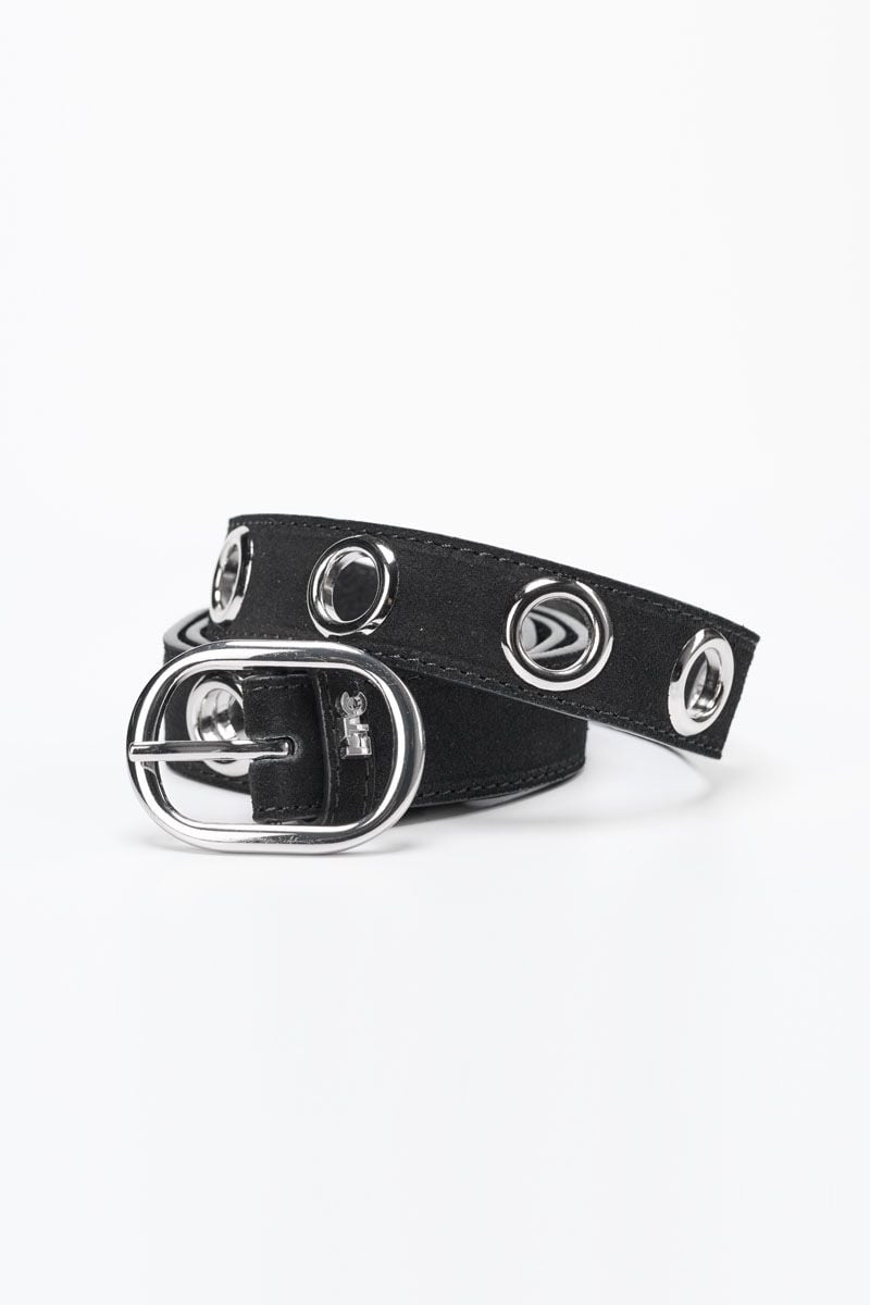 le temps des cerises Ceinture Wilden en cuir noir