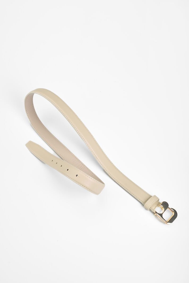 Le Temps Des Cerises Ceinture Yoli En Cuir Crème