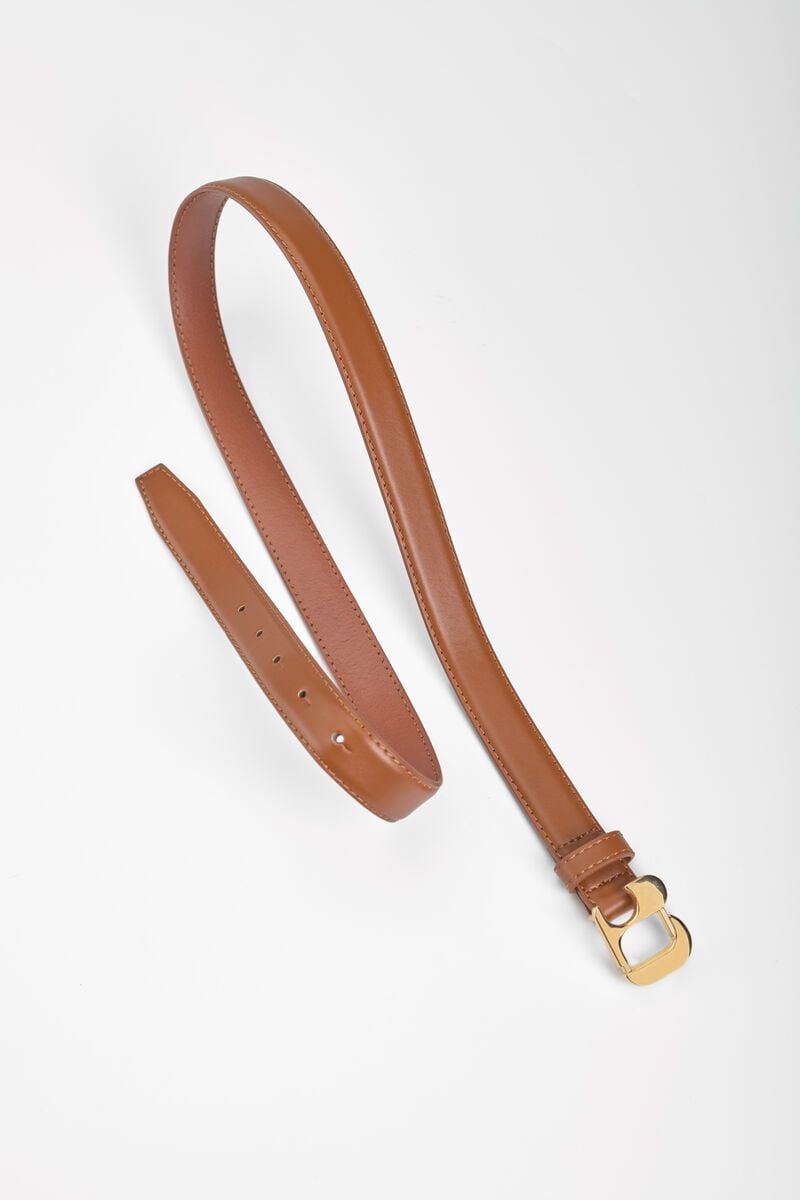 Le Temps Des Cerises Ceinture Yoli En Cuir Marron