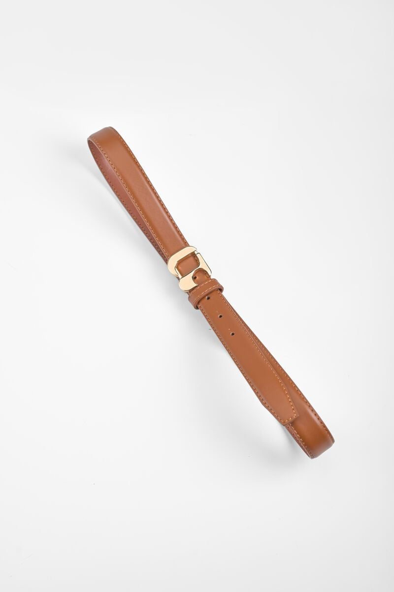 Le Temps Des Cerises Ceinture Yoli En Cuir Marron