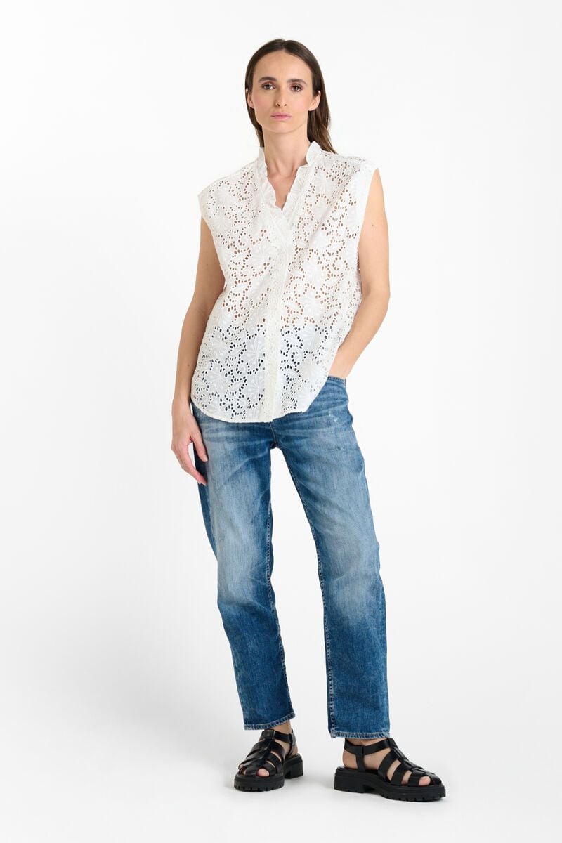 Le Temps Des Cerises Chemise Bamba Blanche Brodée