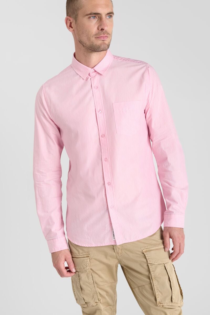 Le Temps Des Cerises Chemise Biros Rose à Rayures