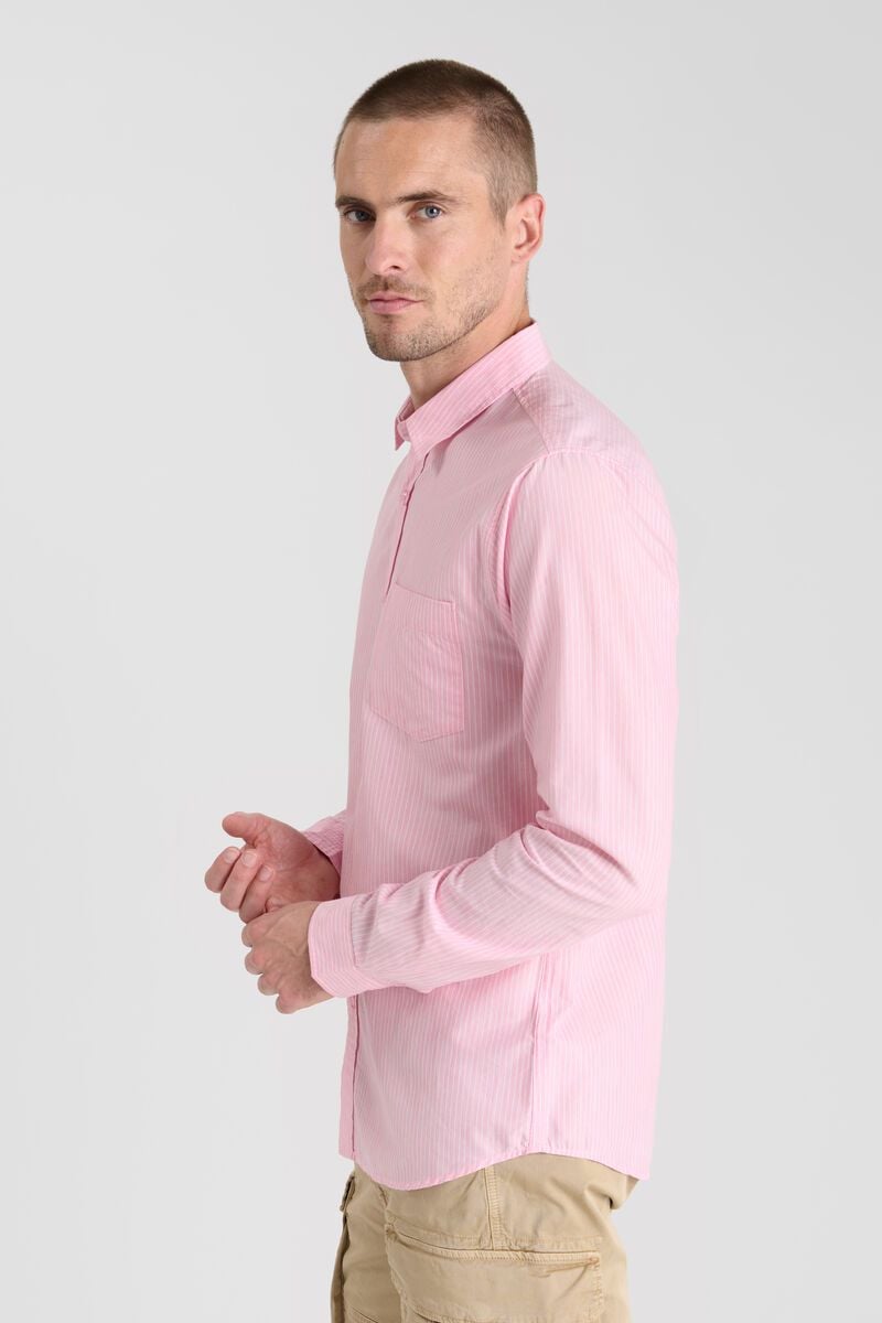 Le Temps Des Cerises Chemise Biros Rose à Rayures