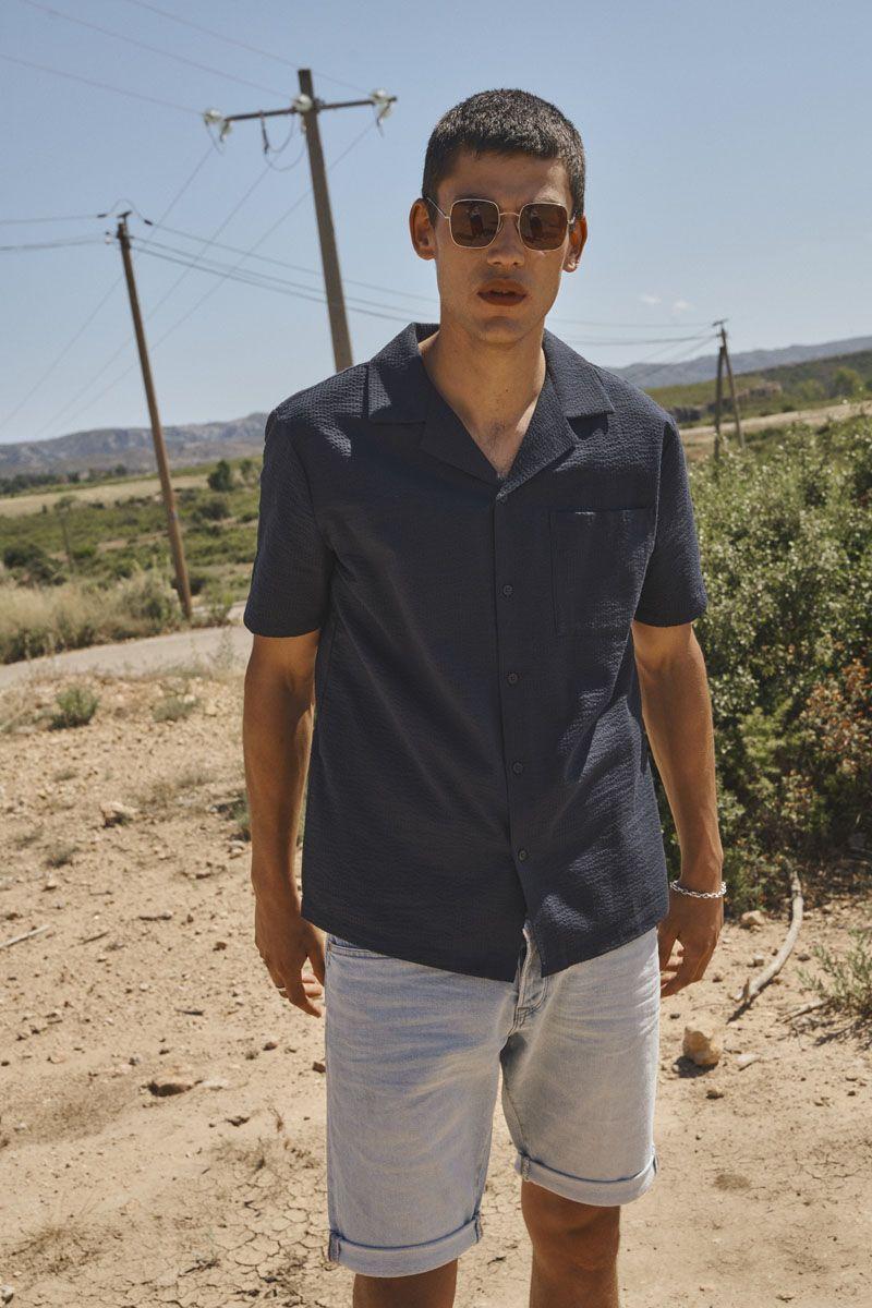 Le Temps Des Cerises Chemise Casia Bleu Marine