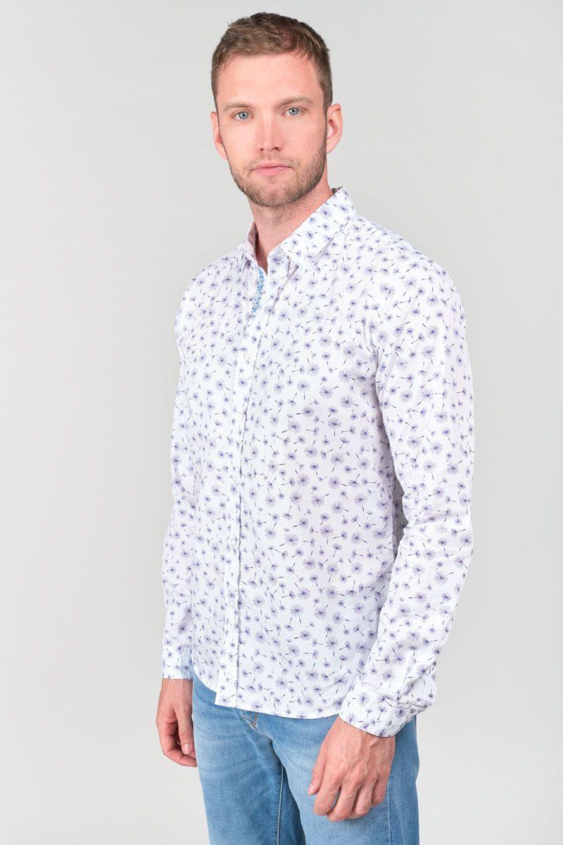 Le Temps Des Cerises Chemise Dabis Blanche à Motif