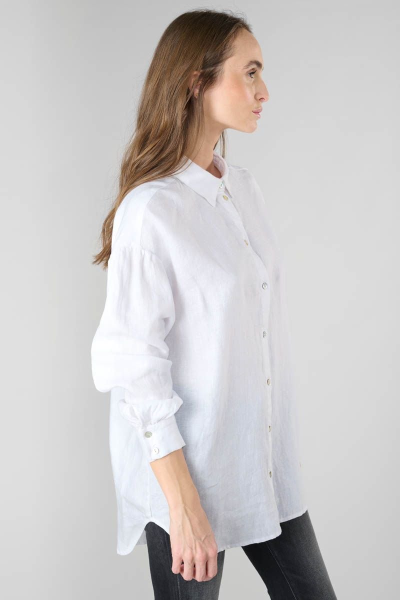 Le Temps Des Cerises Chemise En Lin Ninet Blanche