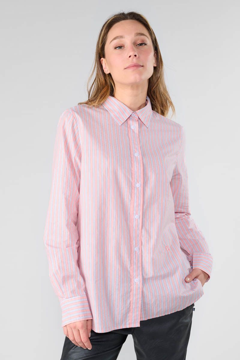 Le Temps Des Cerises Chemise Jama Rose à Rayures