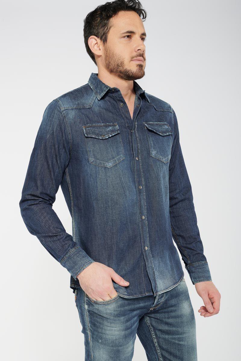Le Temps Des Cerises Chemise Juanito En Jeans Bleu