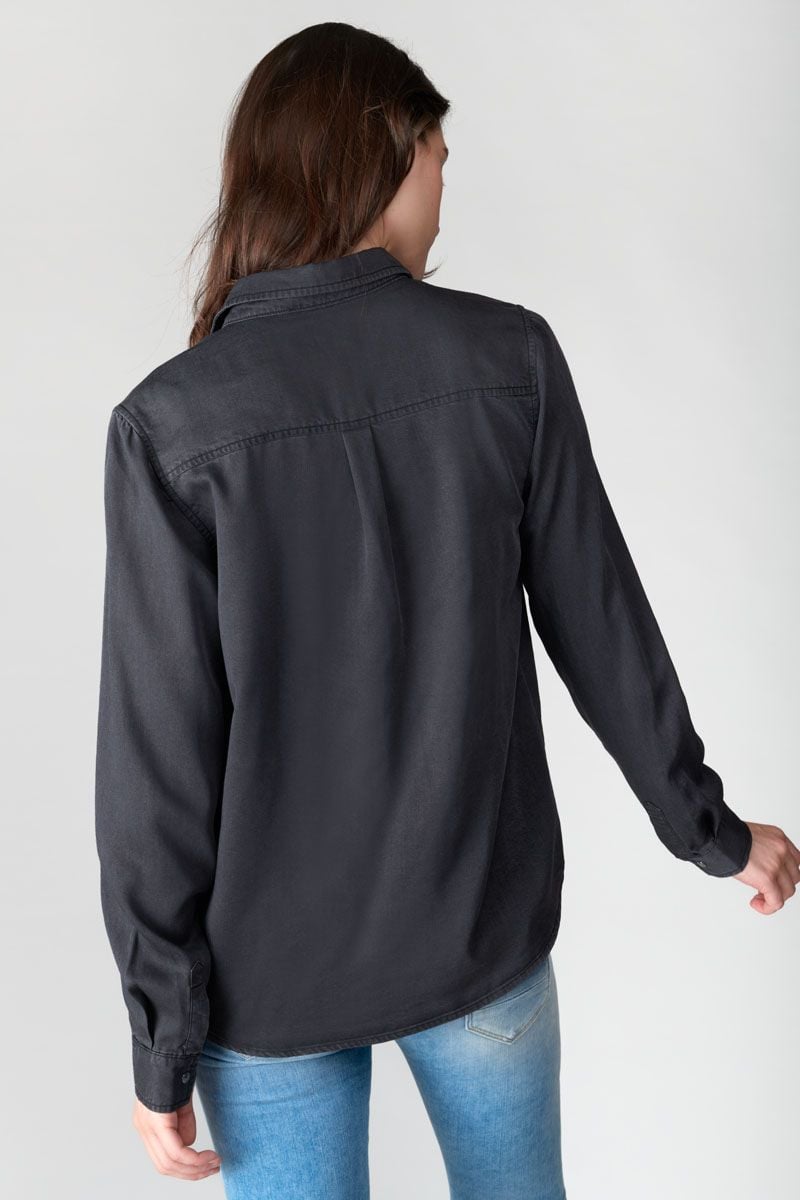 Le Temps Des Cerises Chemise Laelia En Tencel Noir