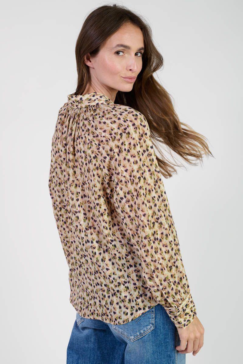 Le Temps Des Cerises Chemise Talou Beige à Motif