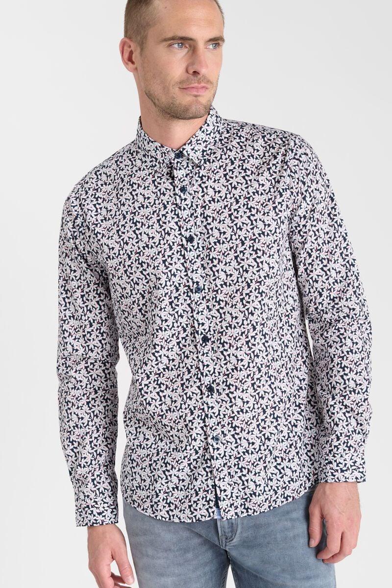 le temps des cerises Chemise Vetel bleu à motif