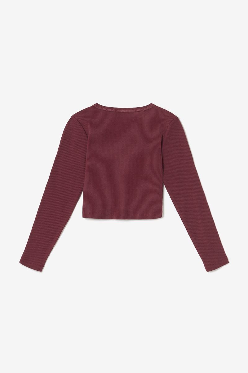 Le Temps Des Cerises Crop Top Virginia Bordeaux