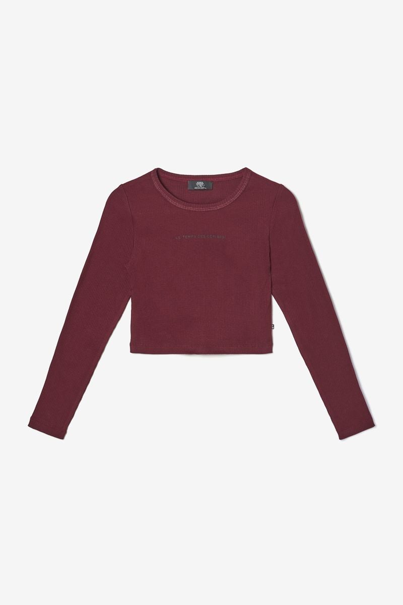 le temps des cerises Crop top Virginia bordeaux