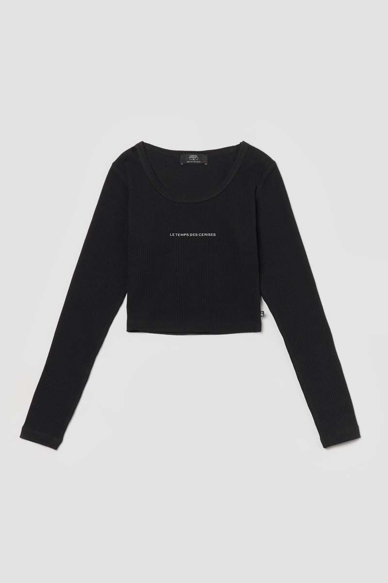 le temps des cerises Crop top Virginia noir