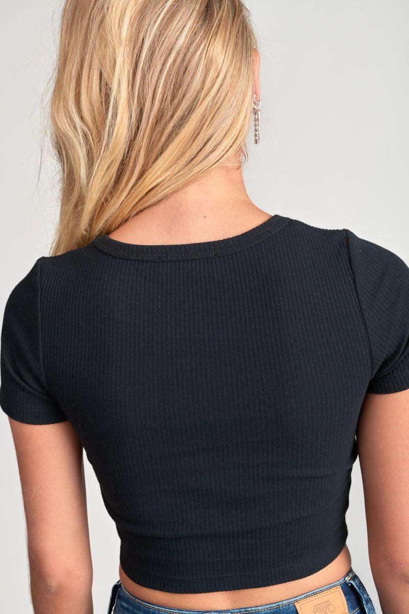 Le Temps Des Cerises Crop Top Yukongi Noir