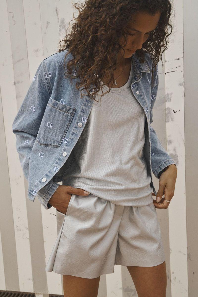 le temps des cerises Débardeur Miga argenté