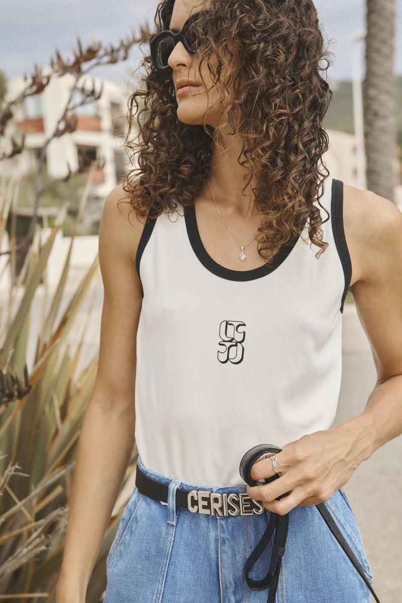 le temps des cerises Débardeur Rouscas blanc