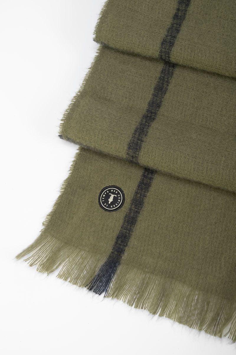 Le Temps Des Cerises Echarpe Edas Kaki à Carreaux