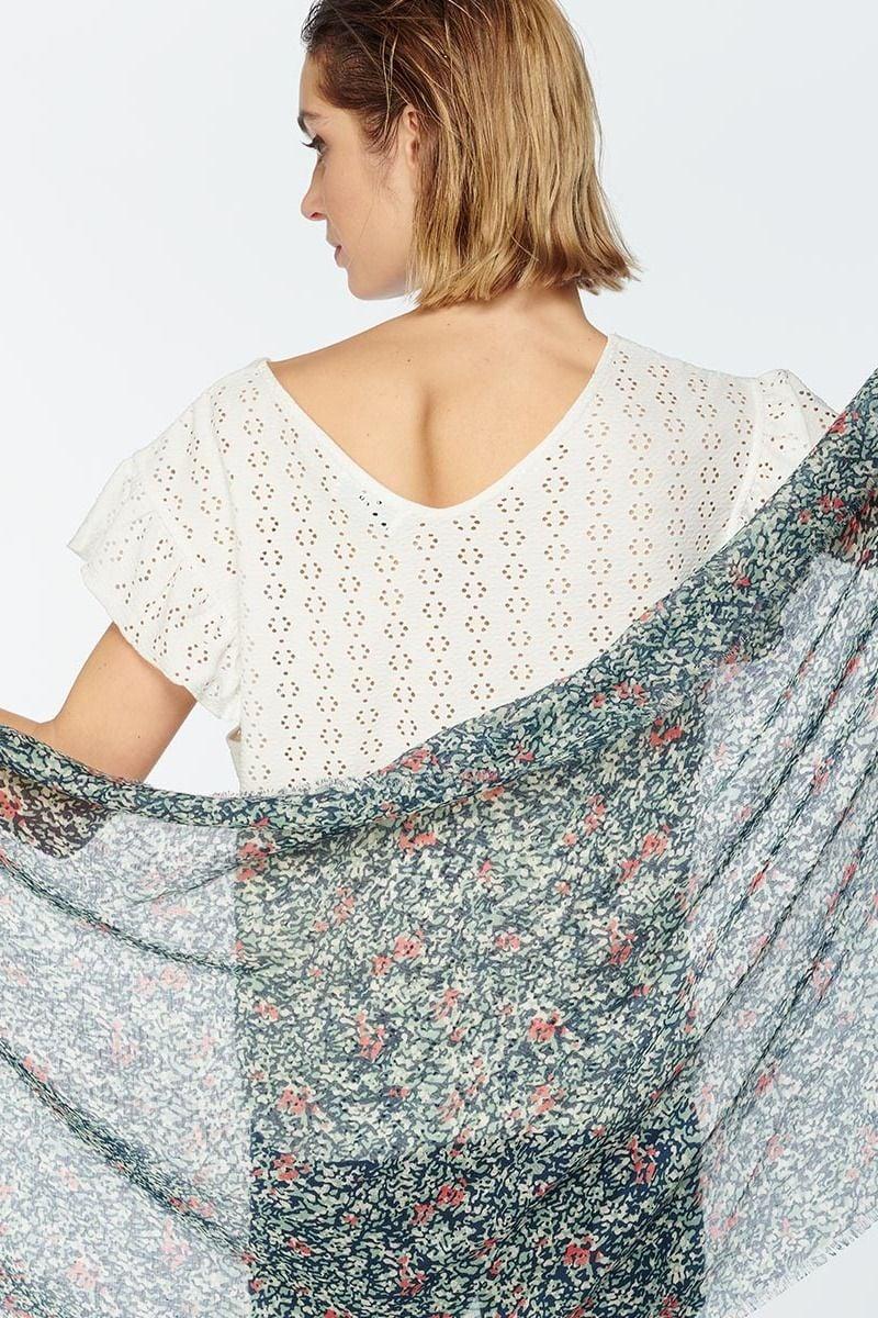 Le Temps Des Cerises Foulard Ahora à Motif Fleuri