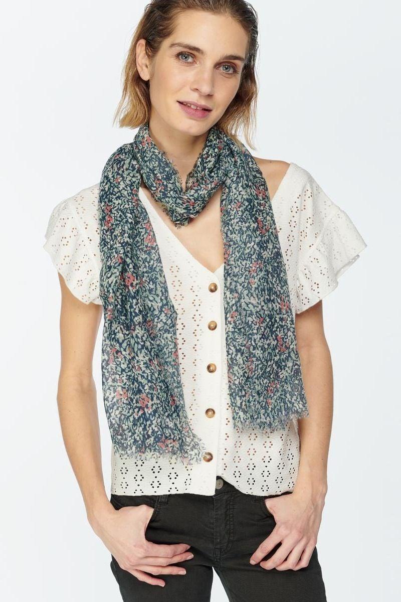 le temps des cerises Foulard Ahora à motif fleuri