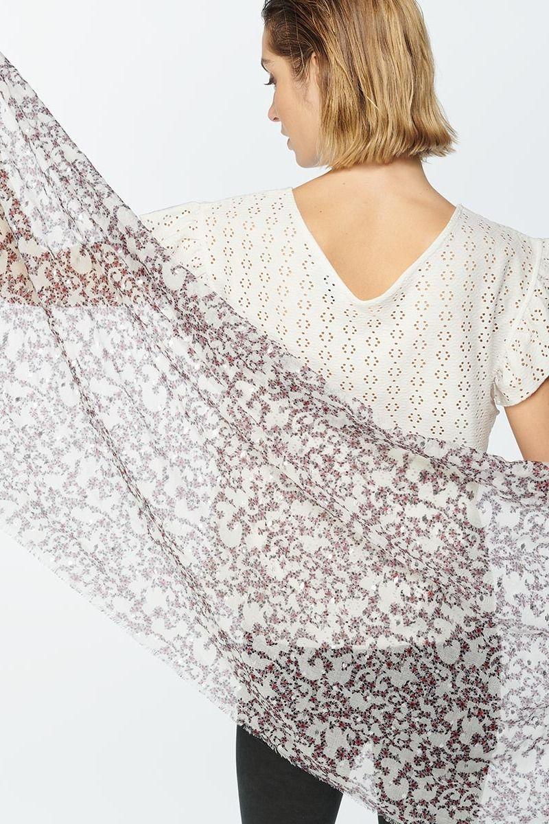 Le Temps Des Cerises Foulard Donde à Motif Fleuri