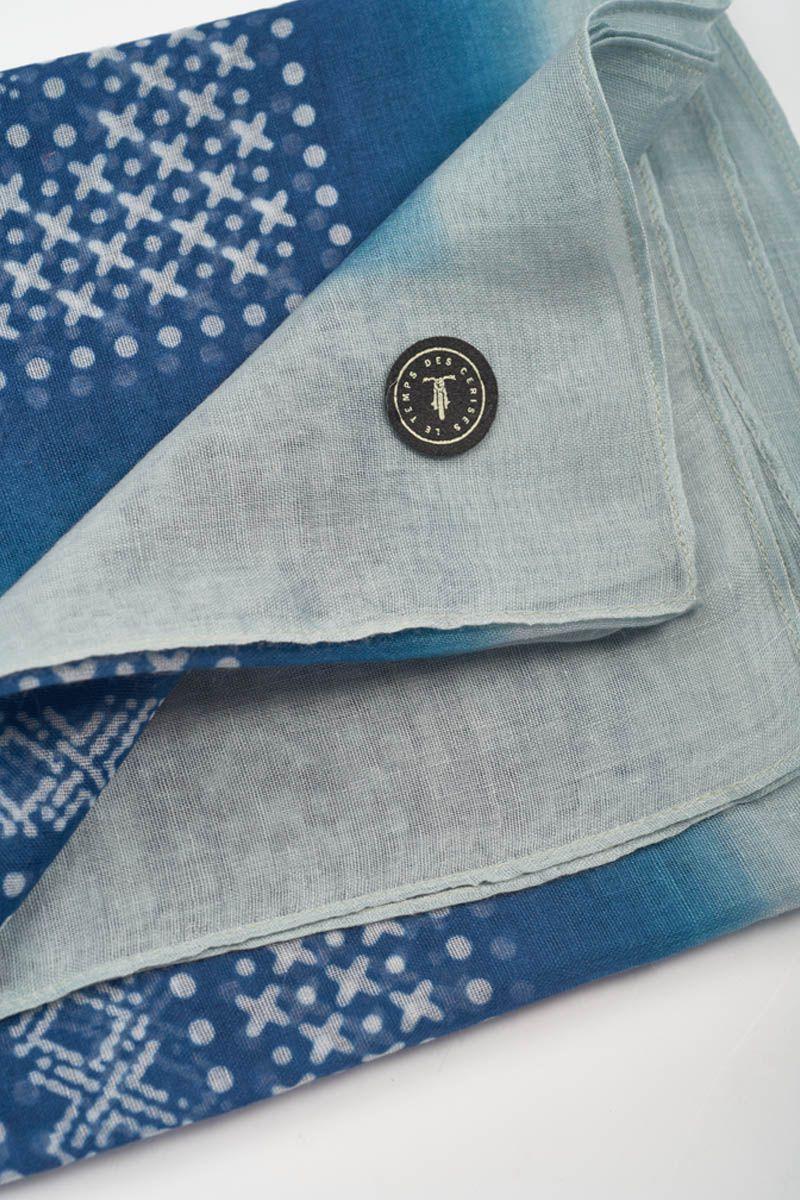 Le Temps Des Cerises Foulard Mikor Bleu à Motif