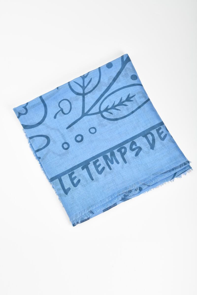 le temps des cerises Foulard Naive bleu à motif