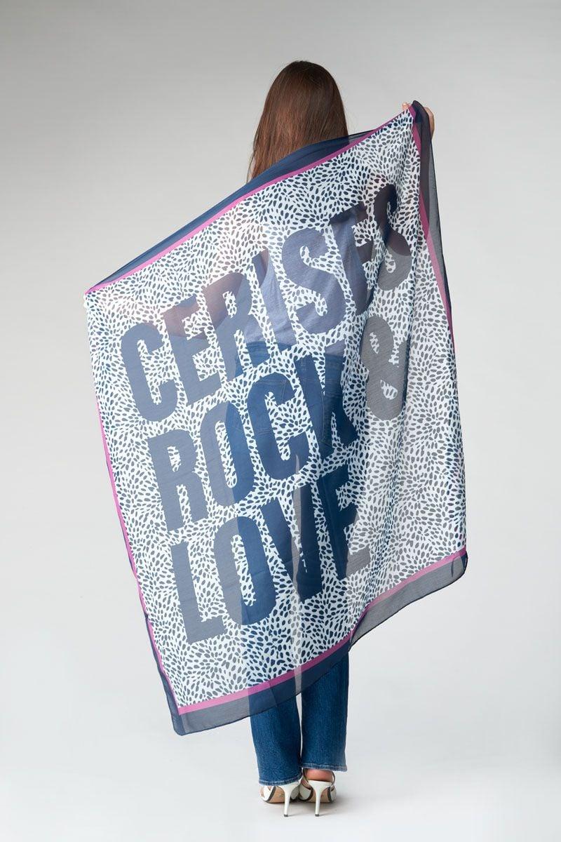 le temps des cerises Foulard Vipene bleu marine