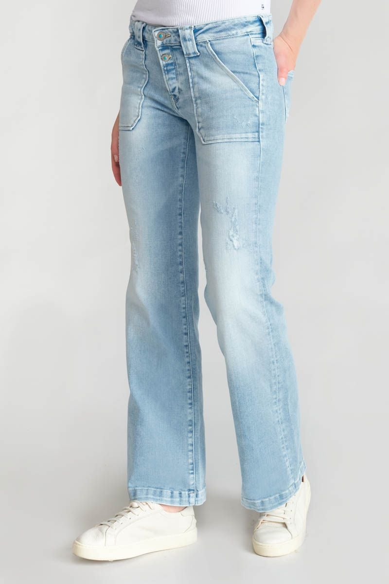 Le Temps Des Cerises Jeans Flare Destroy Bleu N°5