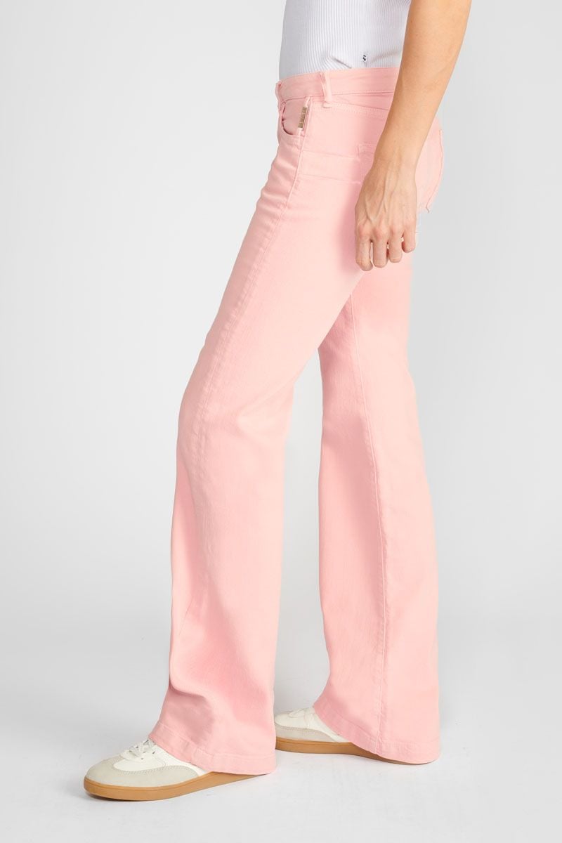 Le Temps Des Cerises Jeans Flare Maes Rose Pastel