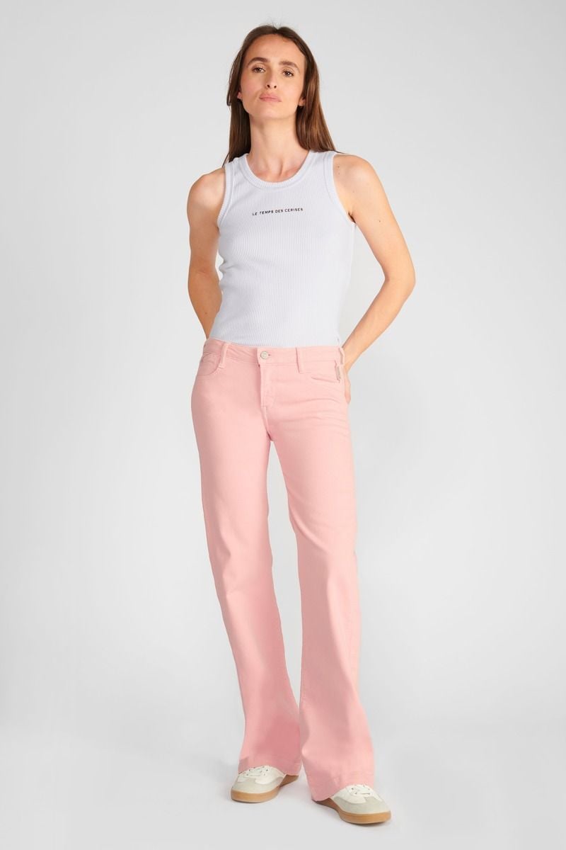 Le Temps Des Cerises Jeans Flare Maes Rose Pastel