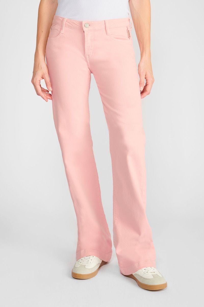 le temps des cerises Jeans flare Maes rose pastel