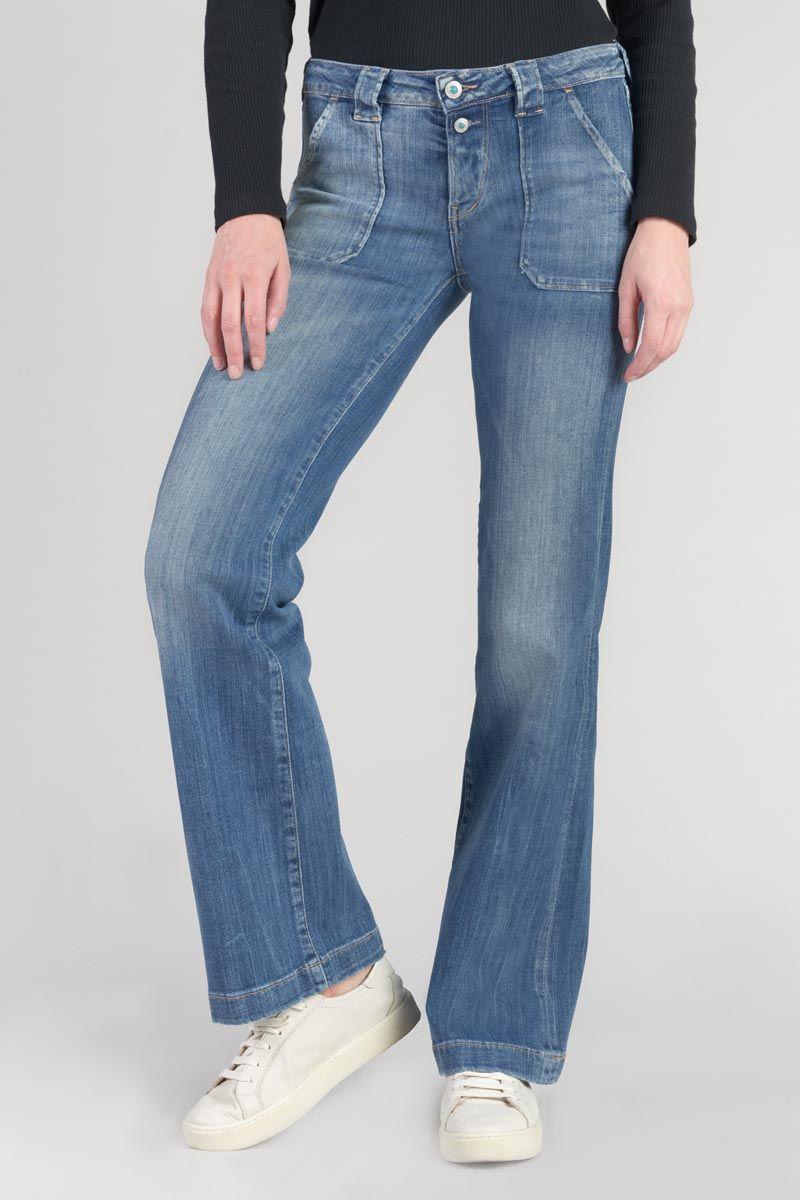 le temps des cerises Jeans flare vintage bleu N°4