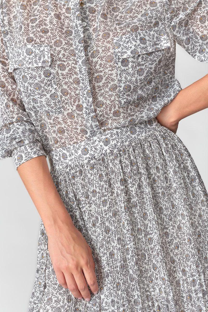 Le Temps Des Cerises Jupe Absinth à Motif Fleuri