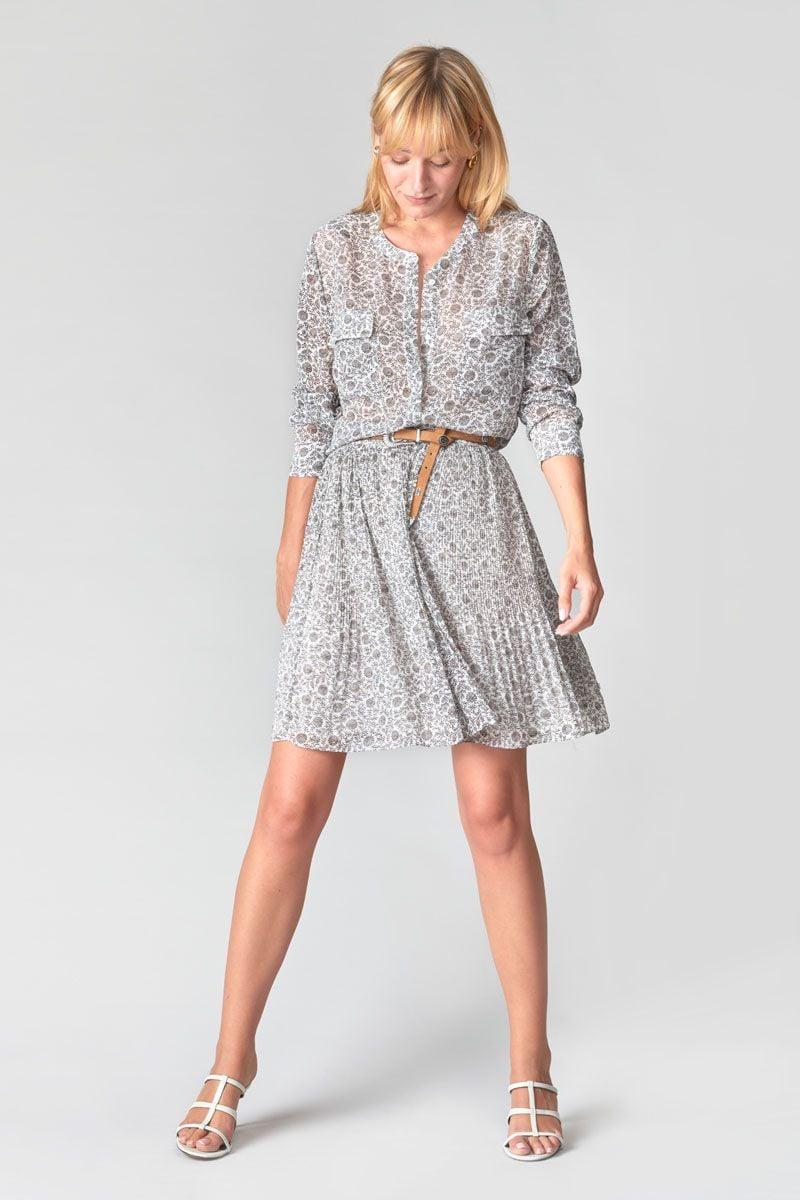 le temps des cerises Jupe Absinth à motif fleuri