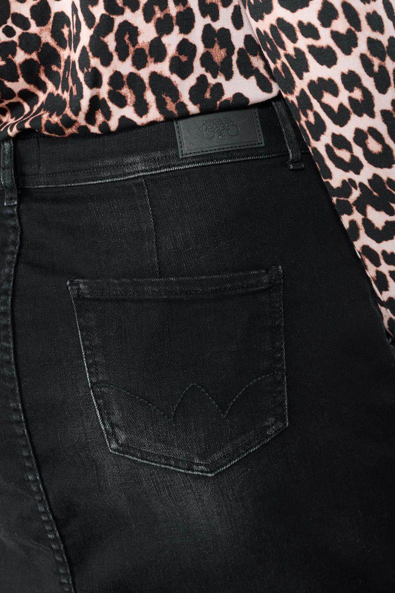 Le Temps Des Cerises Jupe Ledisi En Jeans Noir