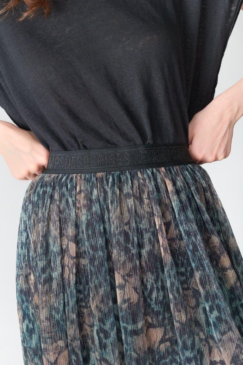 Le Temps Des Cerises Jupe Longue Dille Kaki Irisée