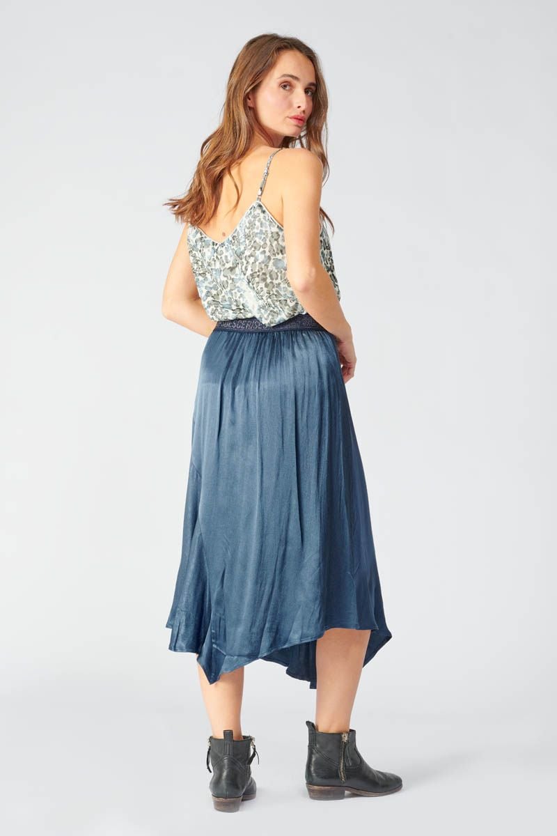 Le Temps Des Cerises Jupe Longue Lively Bleu Jeans