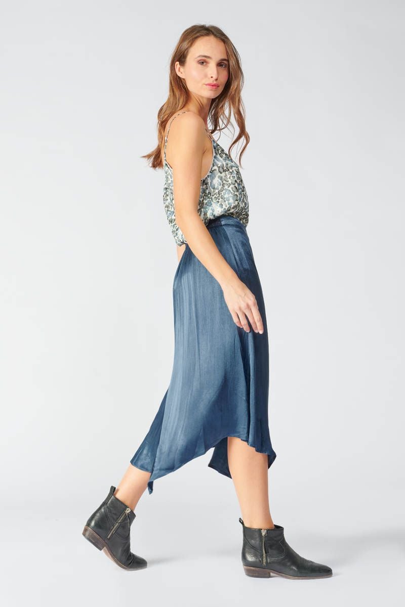 Le Temps Des Cerises Jupe Longue Lively Bleu Jeans