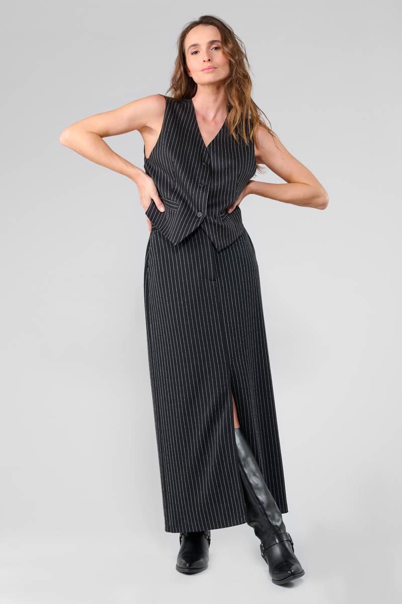 le temps des cerises Jupe longue Ratata noire