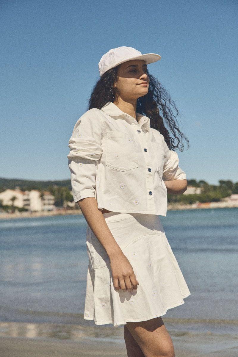 le temps des cerises Jupe short Shelagi brodée