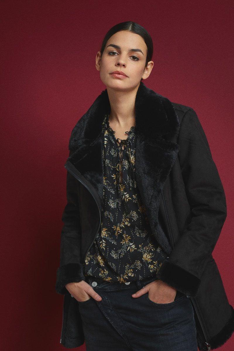 le temps des cerises Manteau Orcha noir