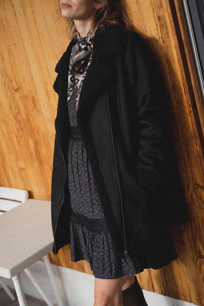 le temps des cerises Manteau Orchy noir