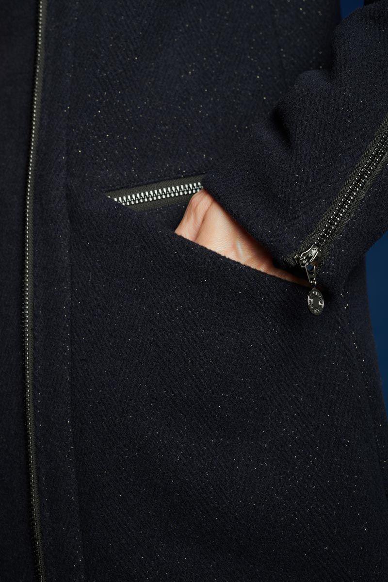 Le Temps Des Cerises Manteau Soje Bleu Marine