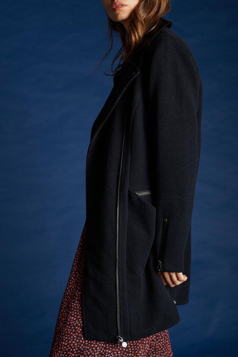 le temps des cerises Manteau Soje bleu marine